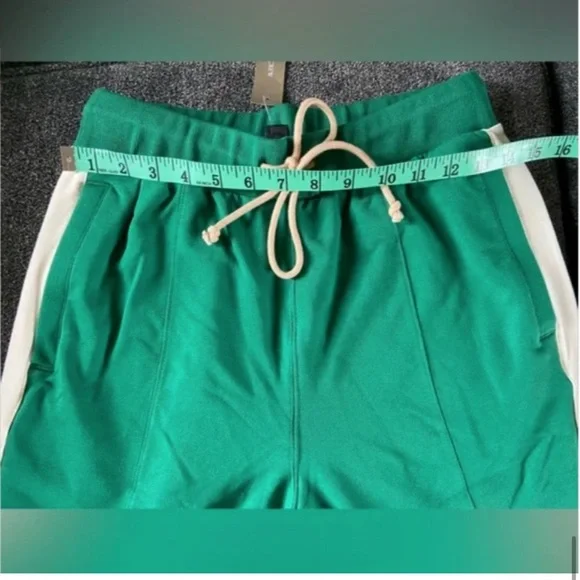 NWT JCREW Stretch terry colorblock jogger pants In Jungle green and white - Picture 5 of 7